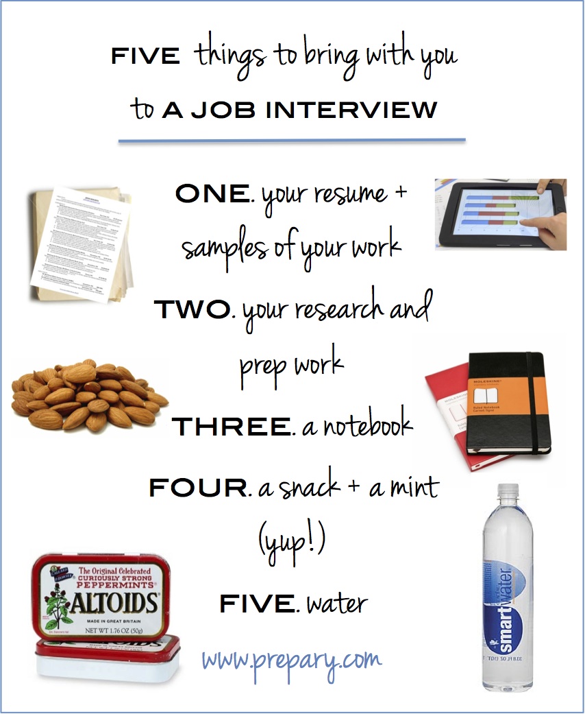 what to bring with you to a job interview