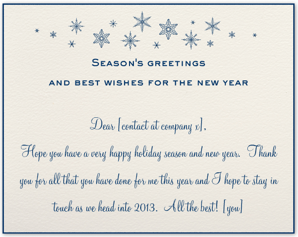 send a holiday card to your recruiter or contact at dream company