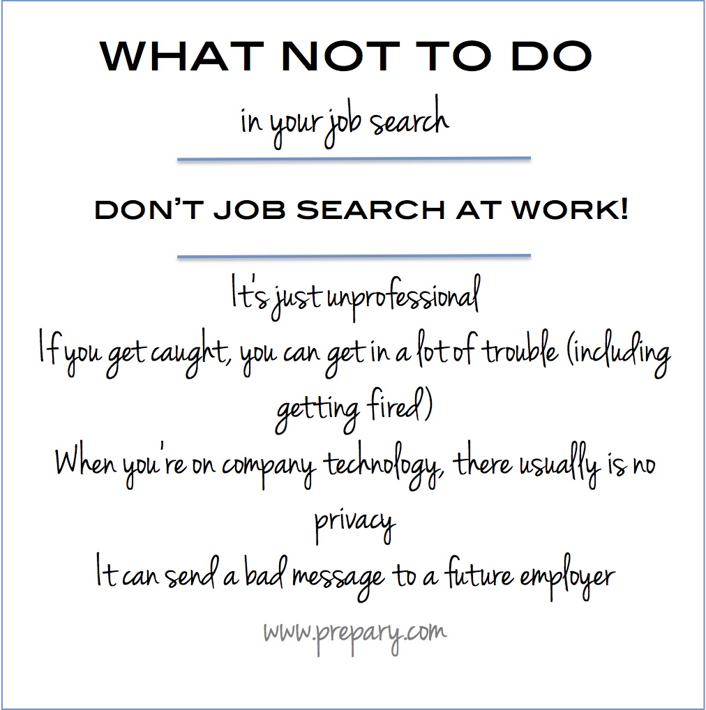 why you shouldn't job search at work