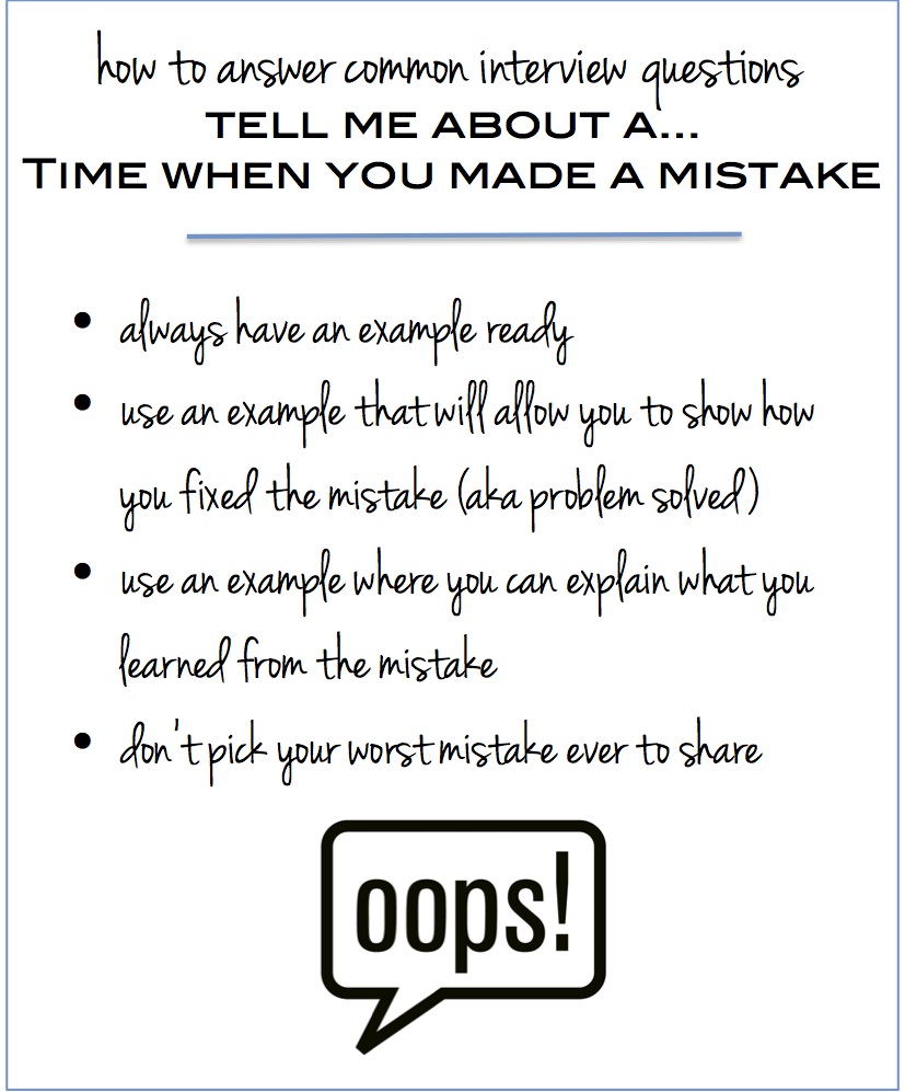 interview questions - time when you made a mistake