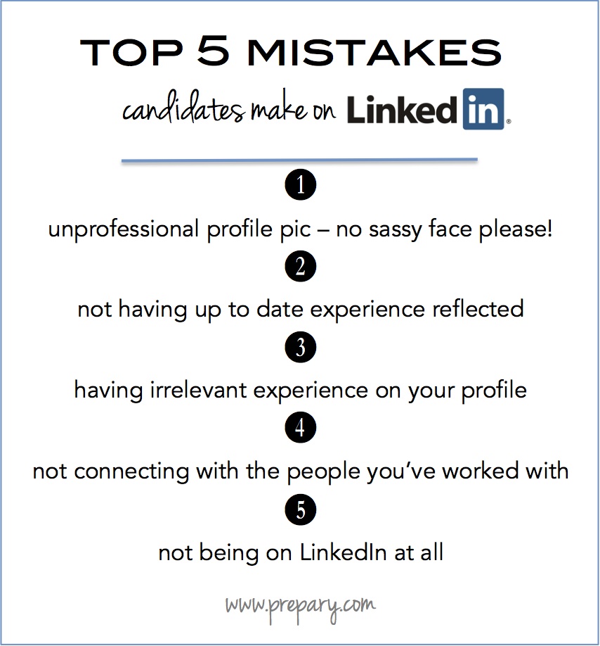 top 5 mistakes candidates make on linkedin