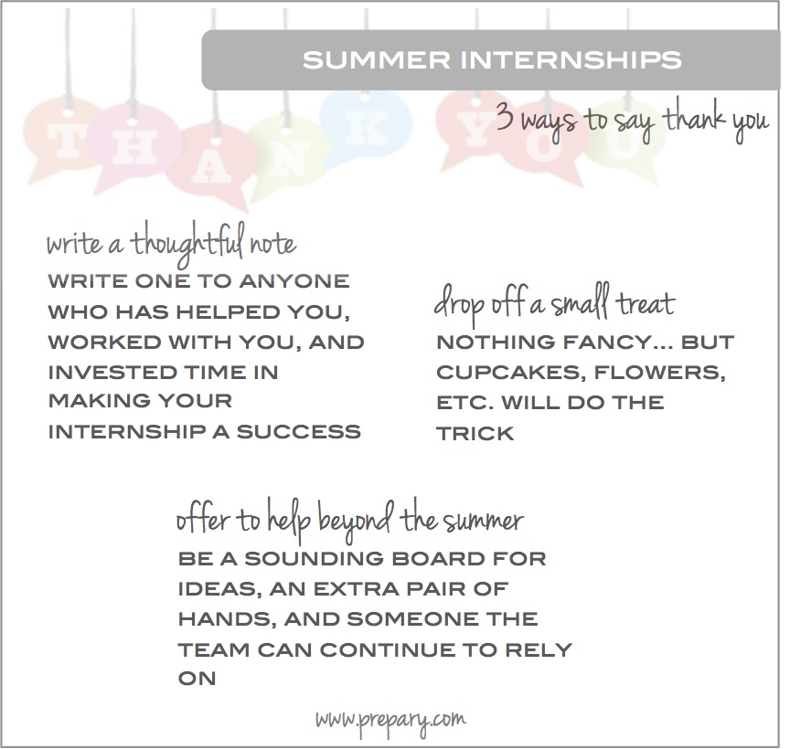 thank you summer internships