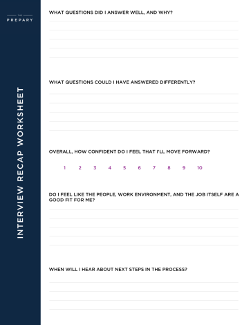 Interview Recap Worksheet