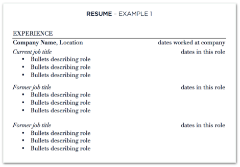 Resume positions