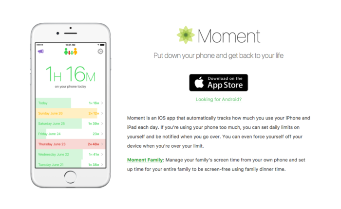 Moment App - Less time on your phone