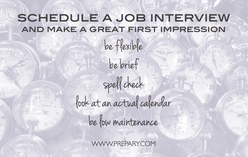 schedule a job interview
