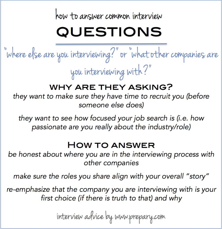 Common interview questions: Where else are you interviewing? : The Prepary