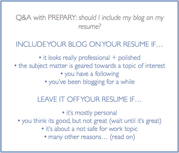blog on my resume